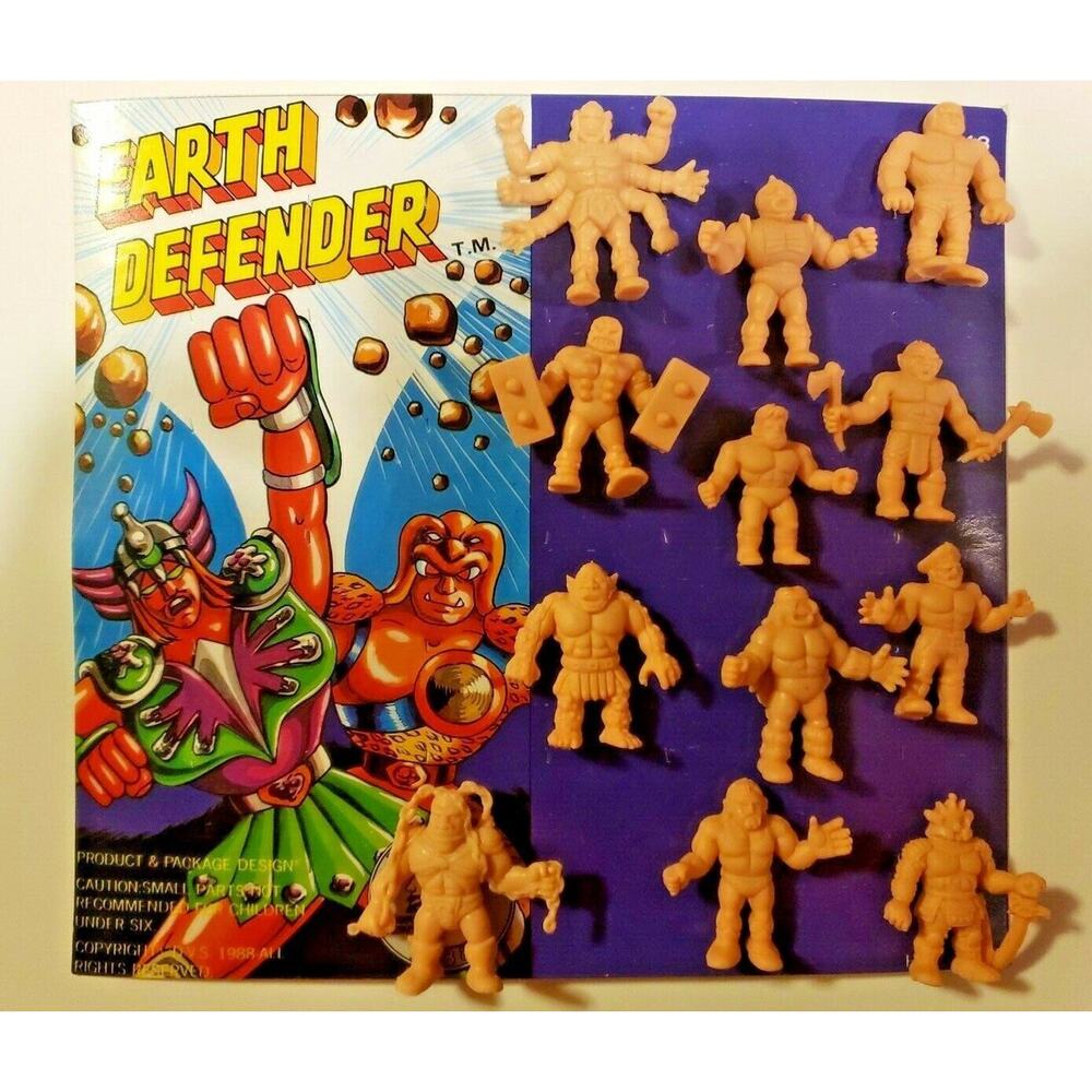 Vintage Muscles Men Earth Defenders Vending Gum Machine Charms Lot 12 FleshC NOS